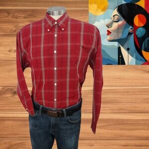 NAUTICA 80'S TWO-PLY COTTON MENS DRESS SHIRT BUTTON DOWN  SIZE XL  - 100% Cotton